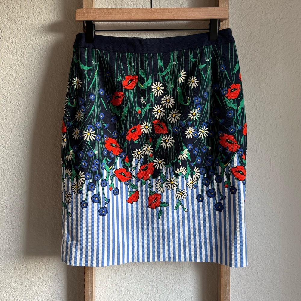 Anthropologie Postmark Vertical Garden Print Woven Pencil Skirt NWOT sz: 6